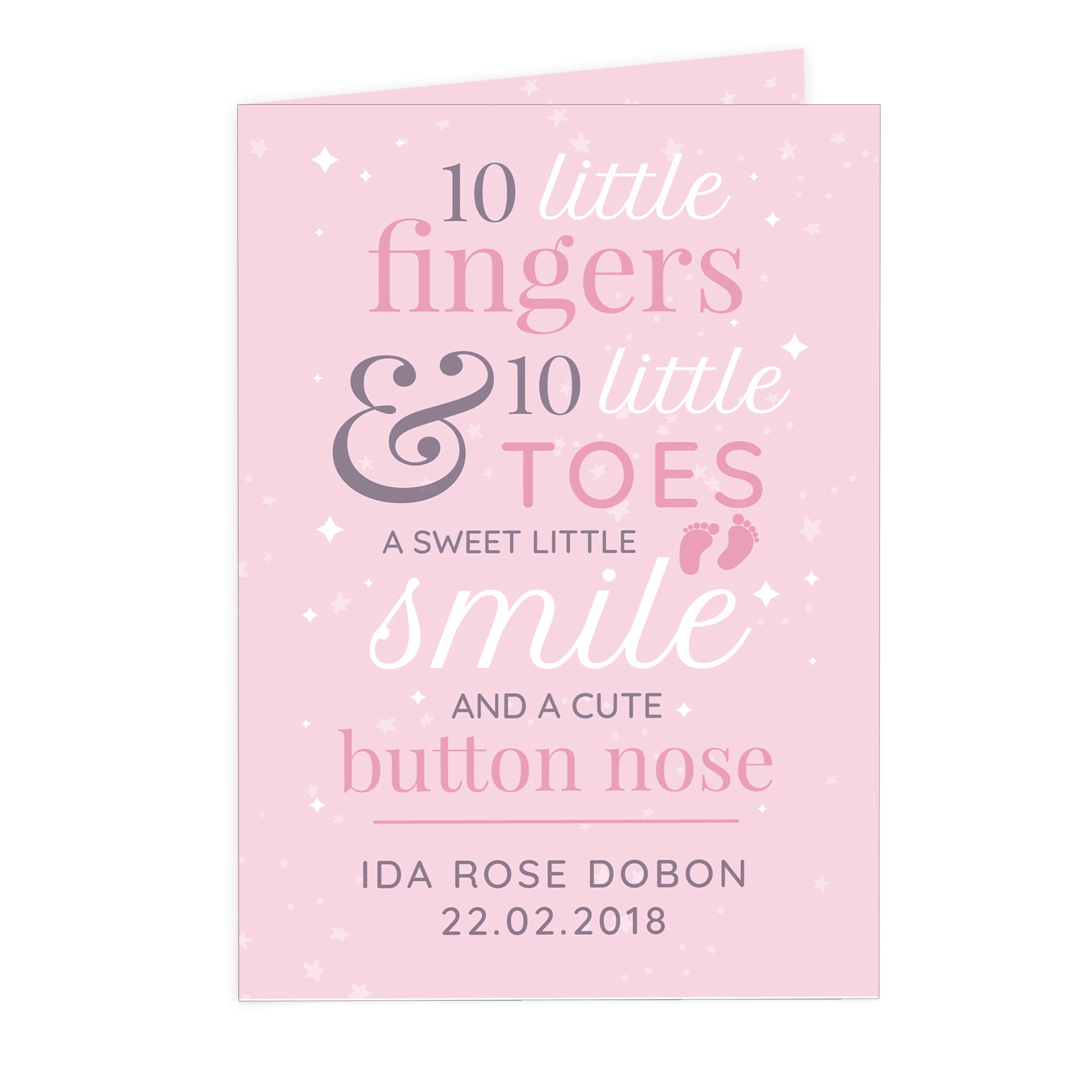 Personalised '10 Little Fingers' Pink Baby Card - image 7