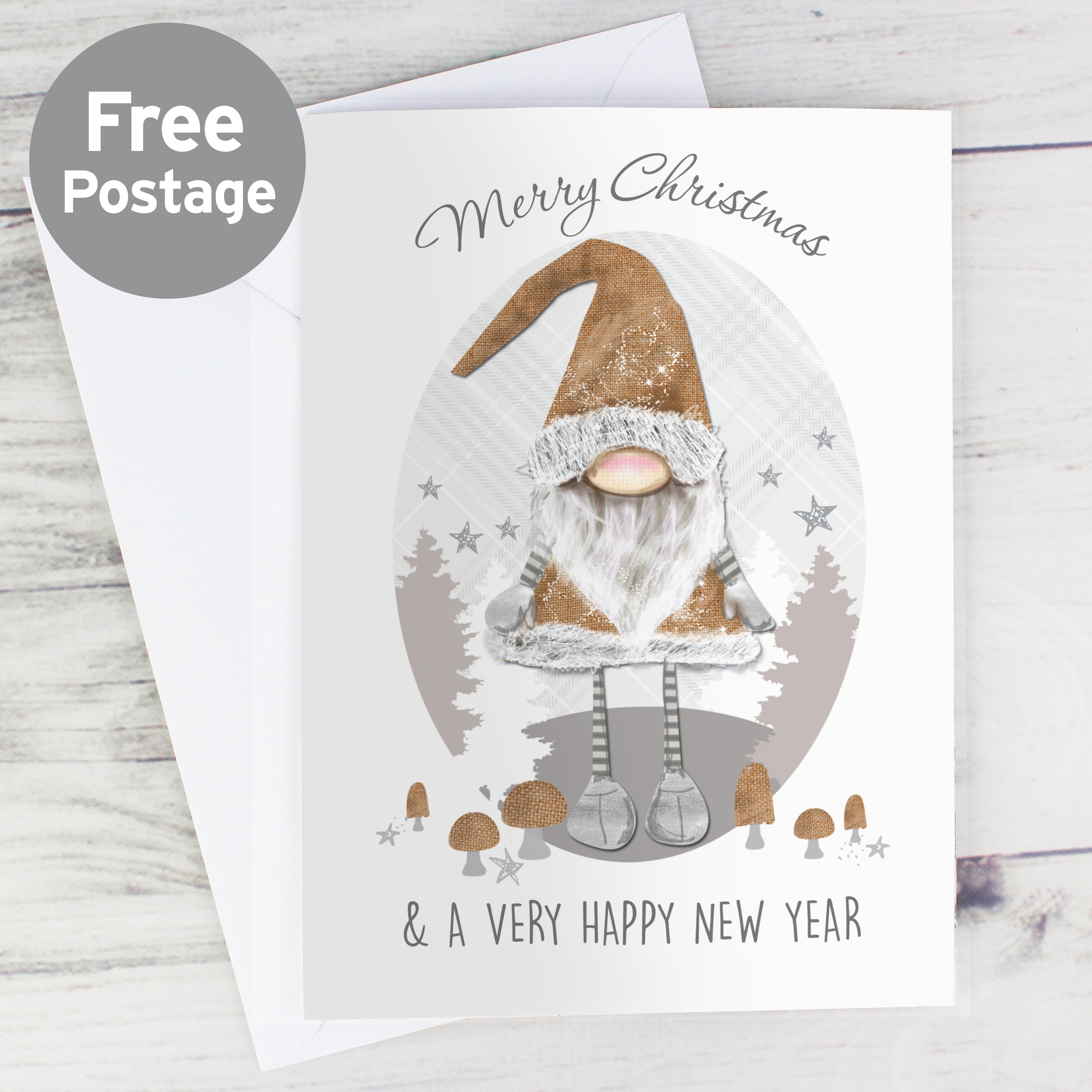 Personalised Christmas Gonk Card from Heartfelt Gifts