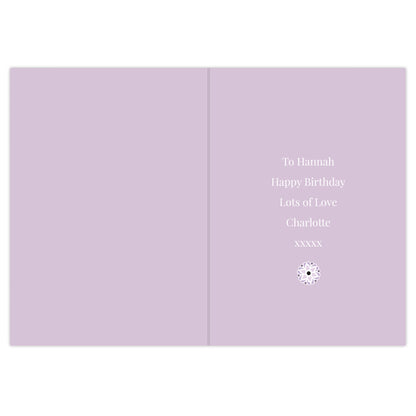 Personalised Lilac Lace Birthday Card - image 4