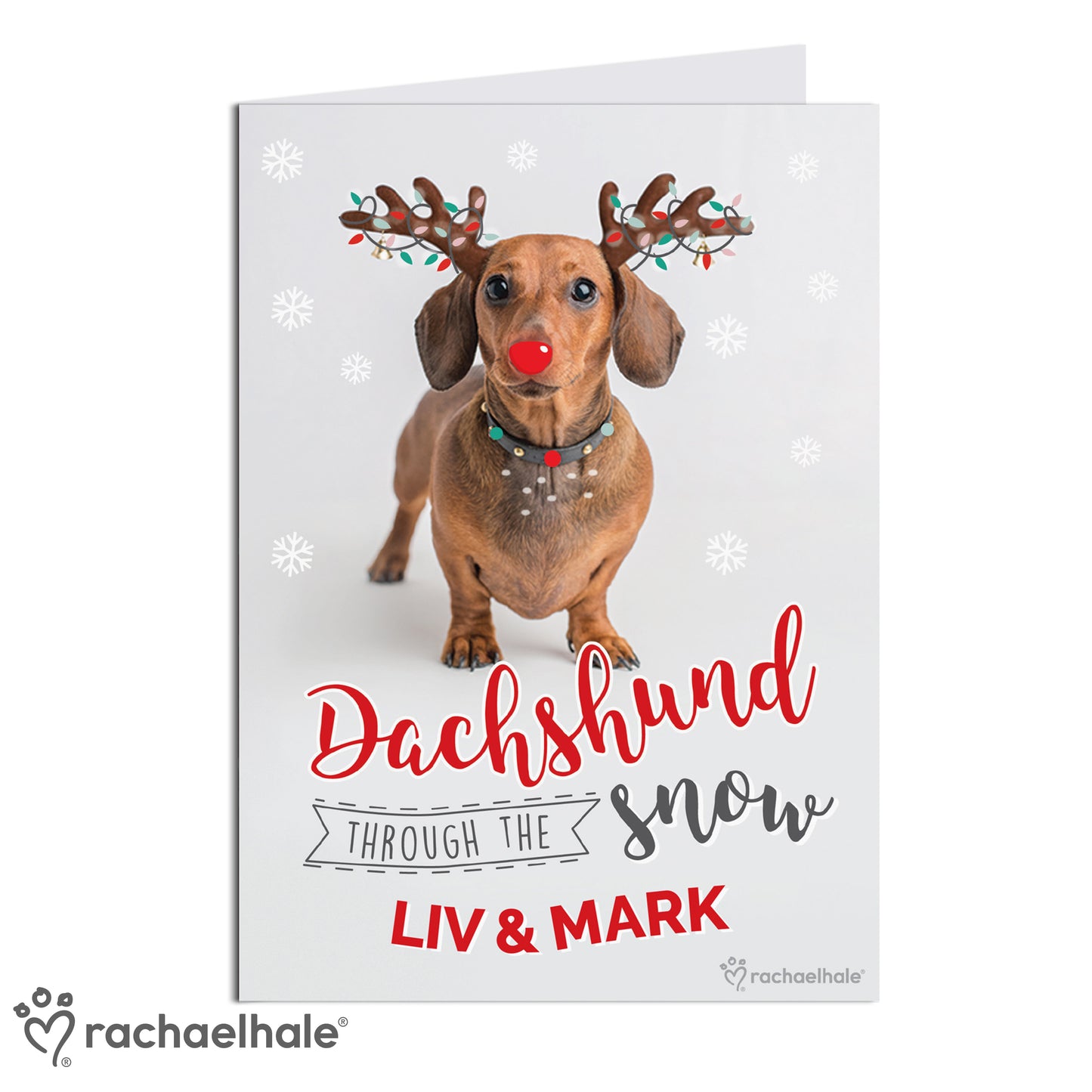 Personalised Rachael Hale Christmas Dachshund Through the Snow Card - image 2