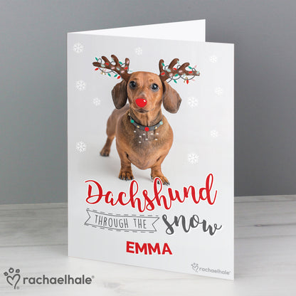 Personalised Rachael Hale Christmas Dachshund Through the Snow Card - image 5