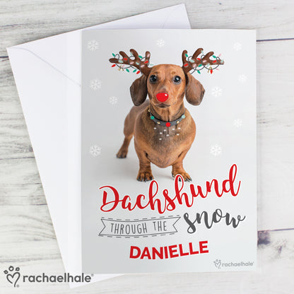 Personalised Rachael Hale Christmas Dachshund Through the Snow Card - image 8