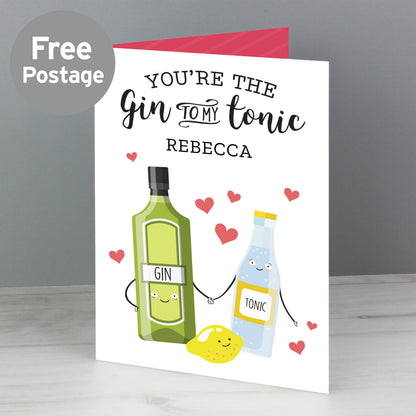 Personalised 'Gin to My Tonic' Card from Heartfelt Gifts