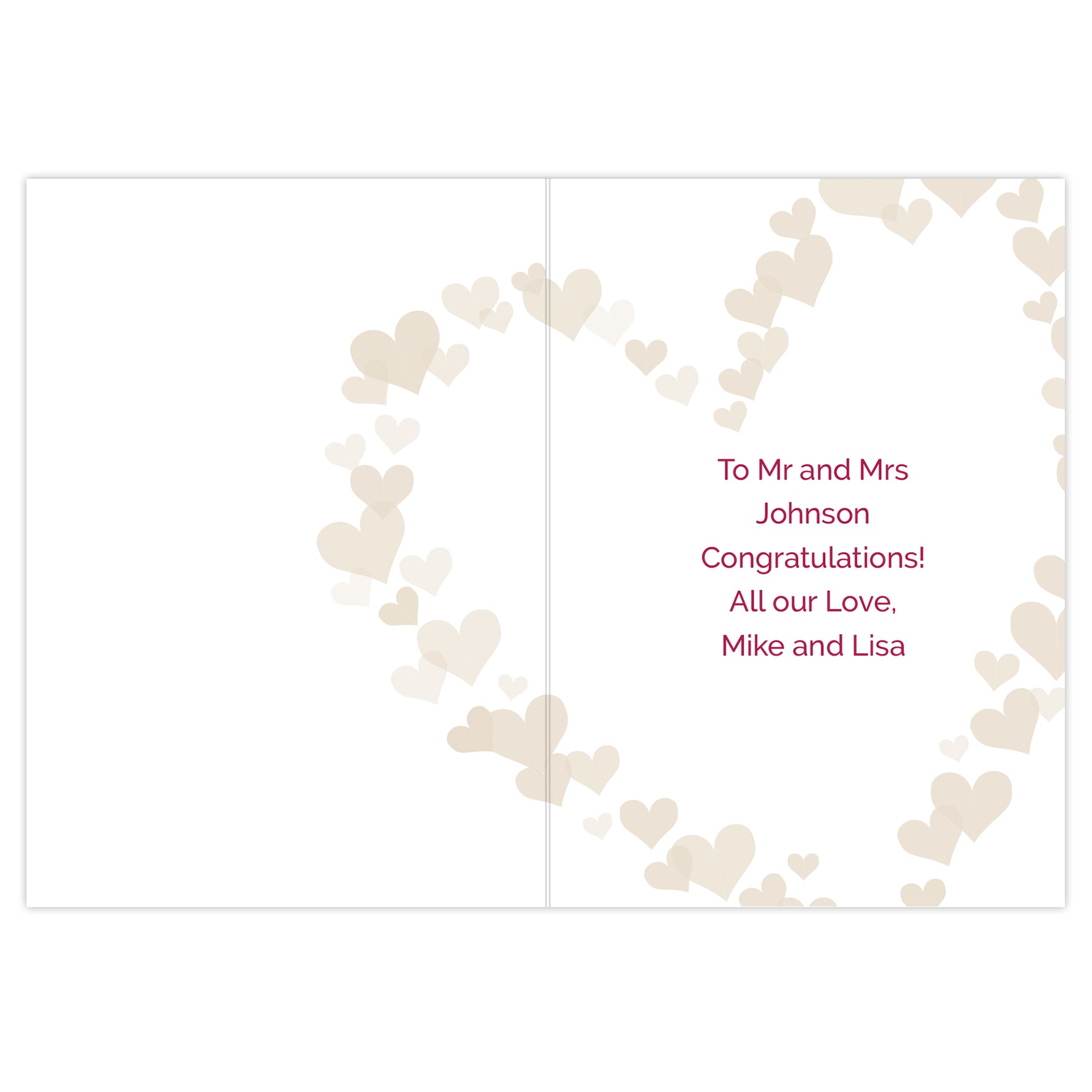 Personalised Mr & Mrs Confetti Hearts Wedding Card - image 5
