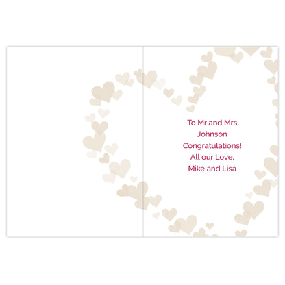 Personalised Mr & Mrs Confetti Hearts Wedding Card - image 5
