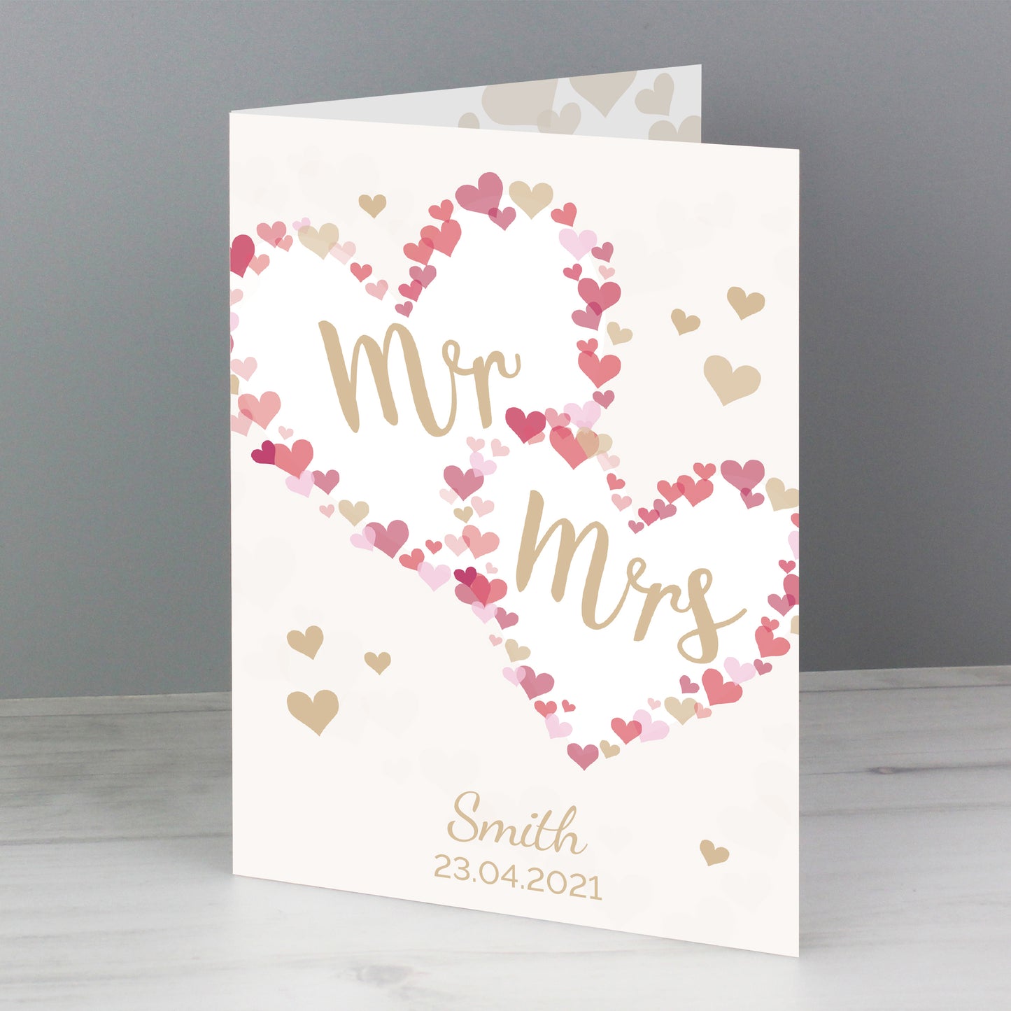 Personalised Mr & Mrs Confetti Hearts Wedding Card - image 6
