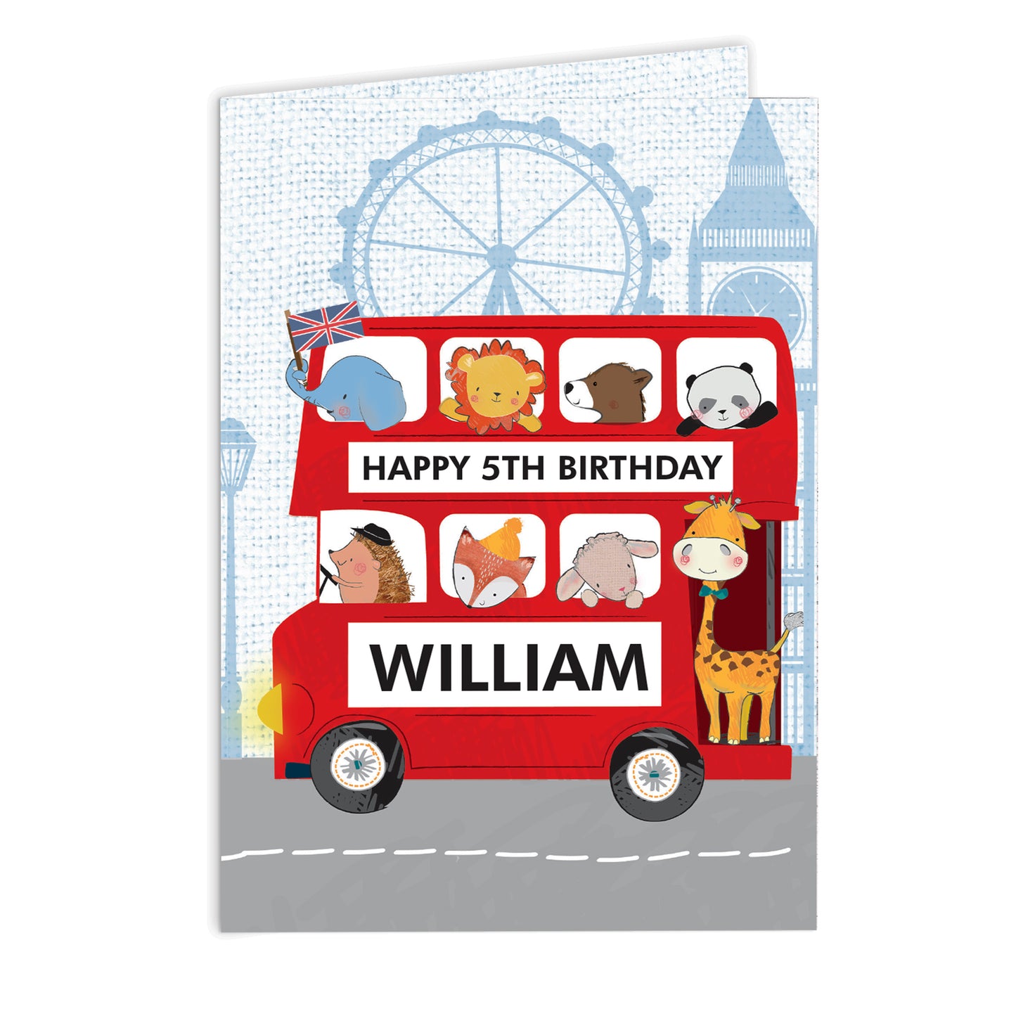Personalised London Animal Bus Birthday Card - image 2