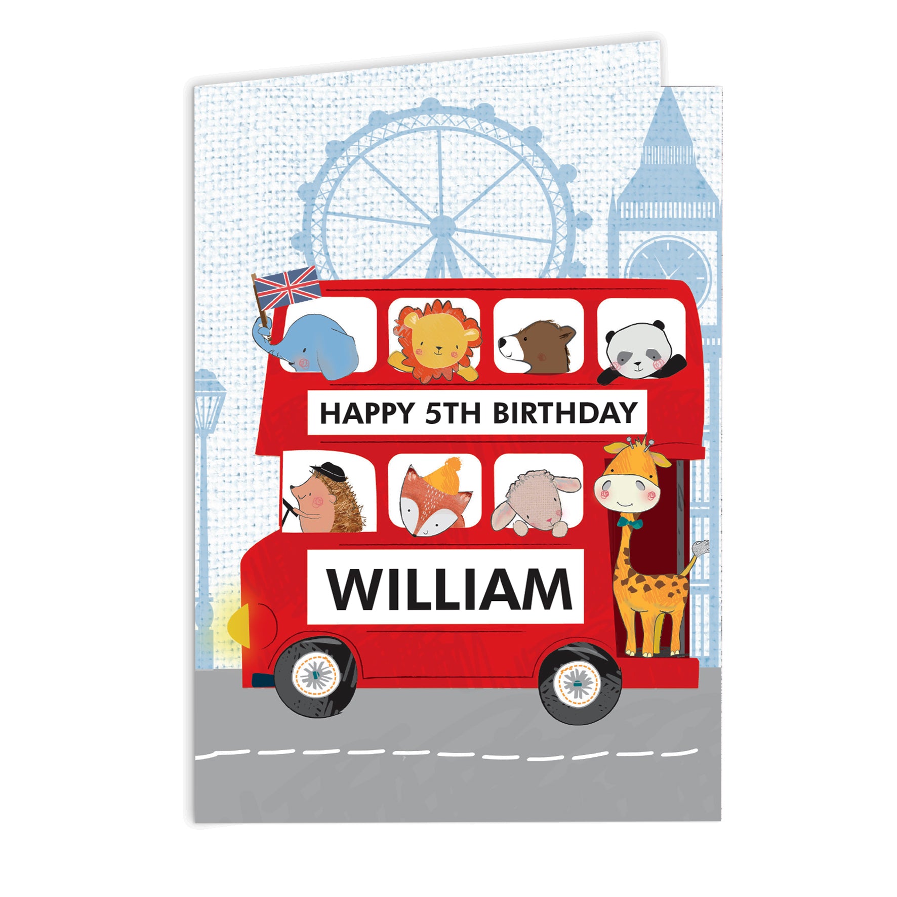 Personalised London Animal Bus Birthday Card - image 2