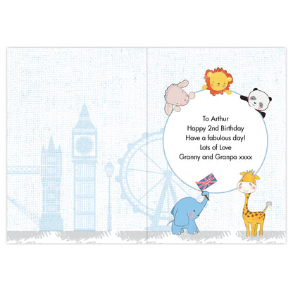 Personalised London Animal Bus Birthday Card - image 4