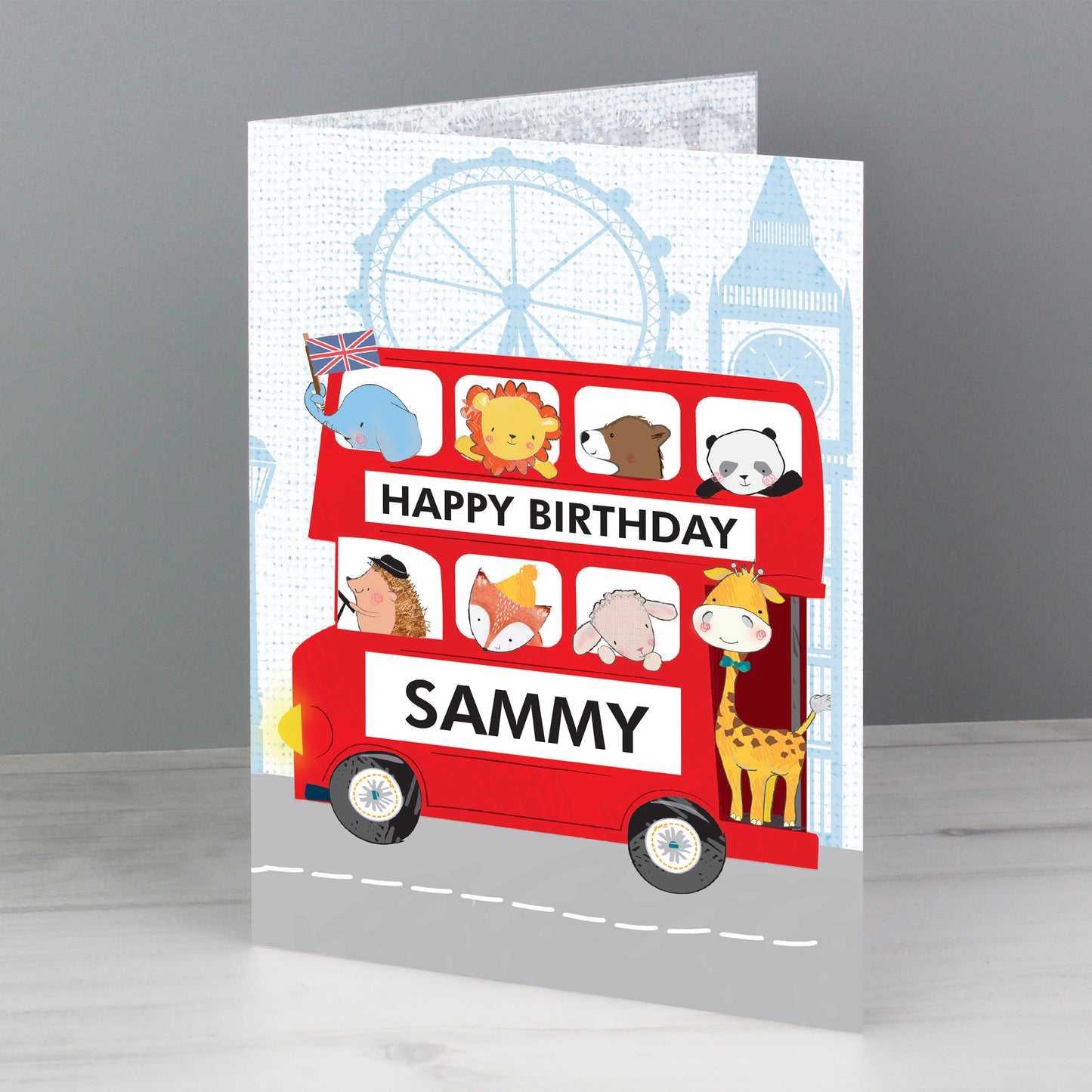 Personalised London Animal Bus Birthday Card - image 6