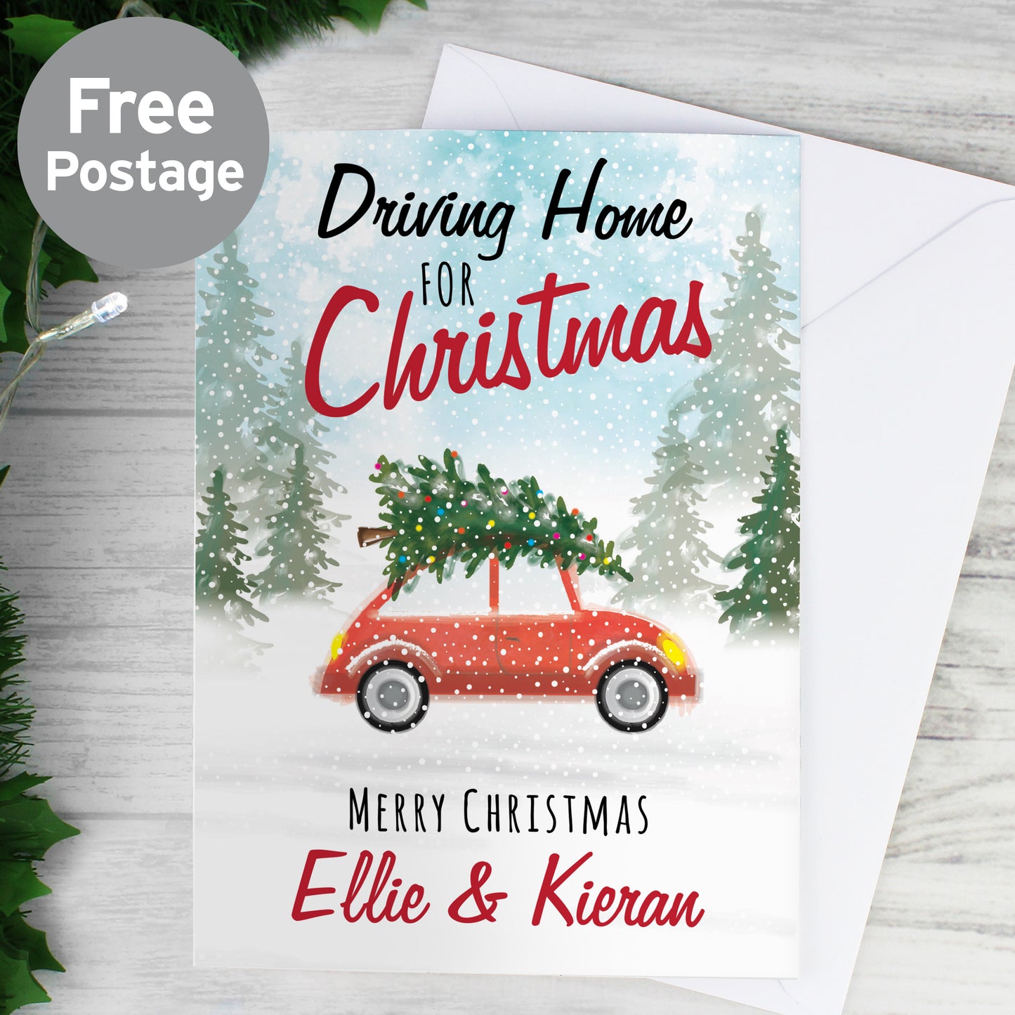 Personalised 'Driving Home For Christmas'' Card from Heartfelt Gifts