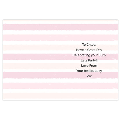 Personalised Gold and Pink Stripe Birthday Card - image 4