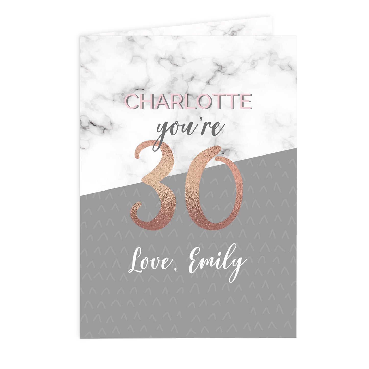 Personalised Marble and Rose Gold Birthday Card - image 2