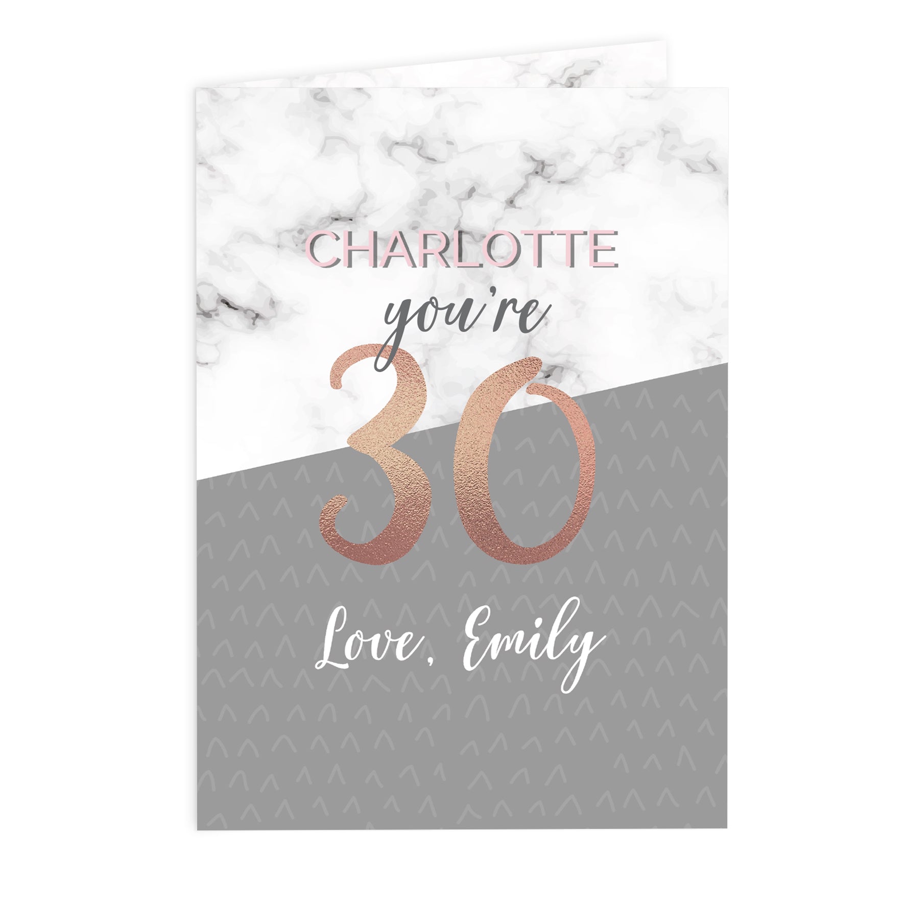 Personalised Marble and Rose Gold Birthday Card - image 2