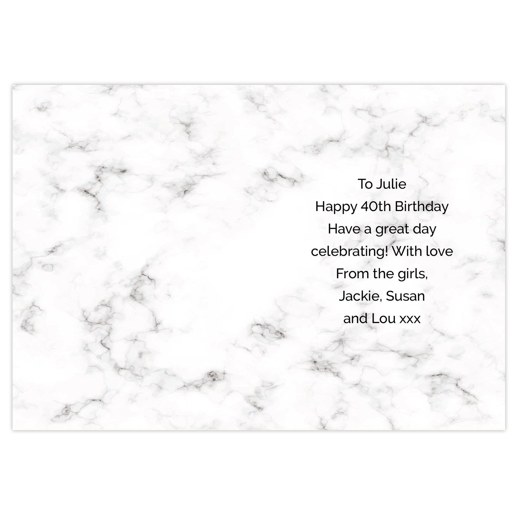 Personalised Marble and Rose Gold Birthday Card - image 4
