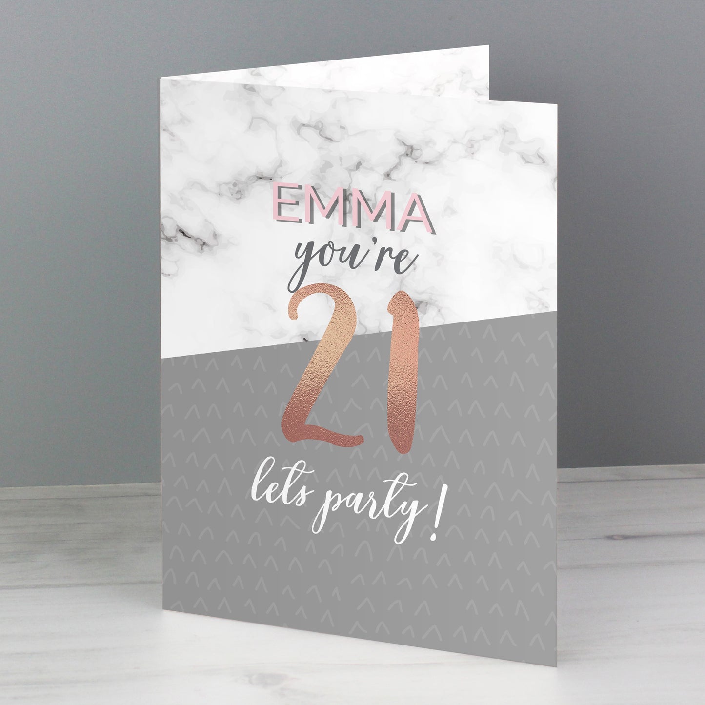 Personalised Marble and Rose Gold Birthday Card - image 5