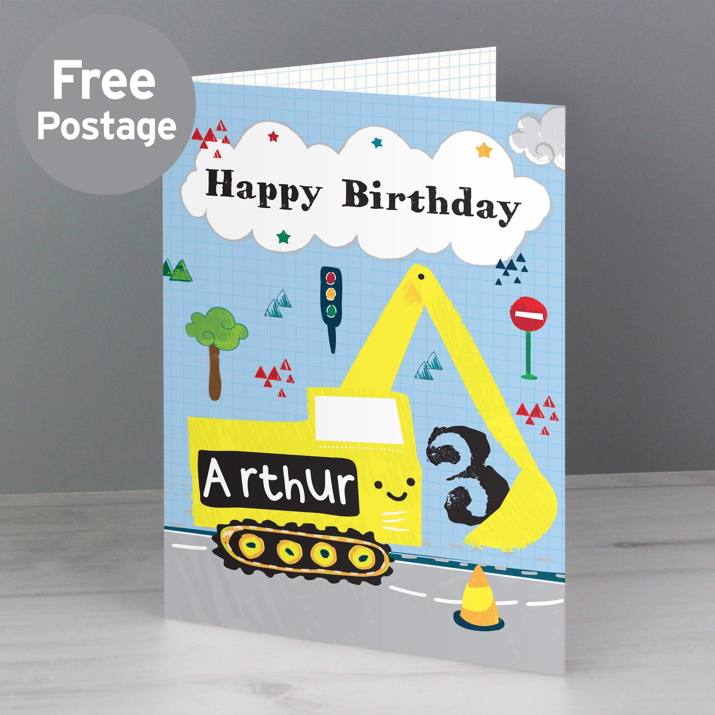 Personalised Digger Birthday Card from Heartfelt Gifts