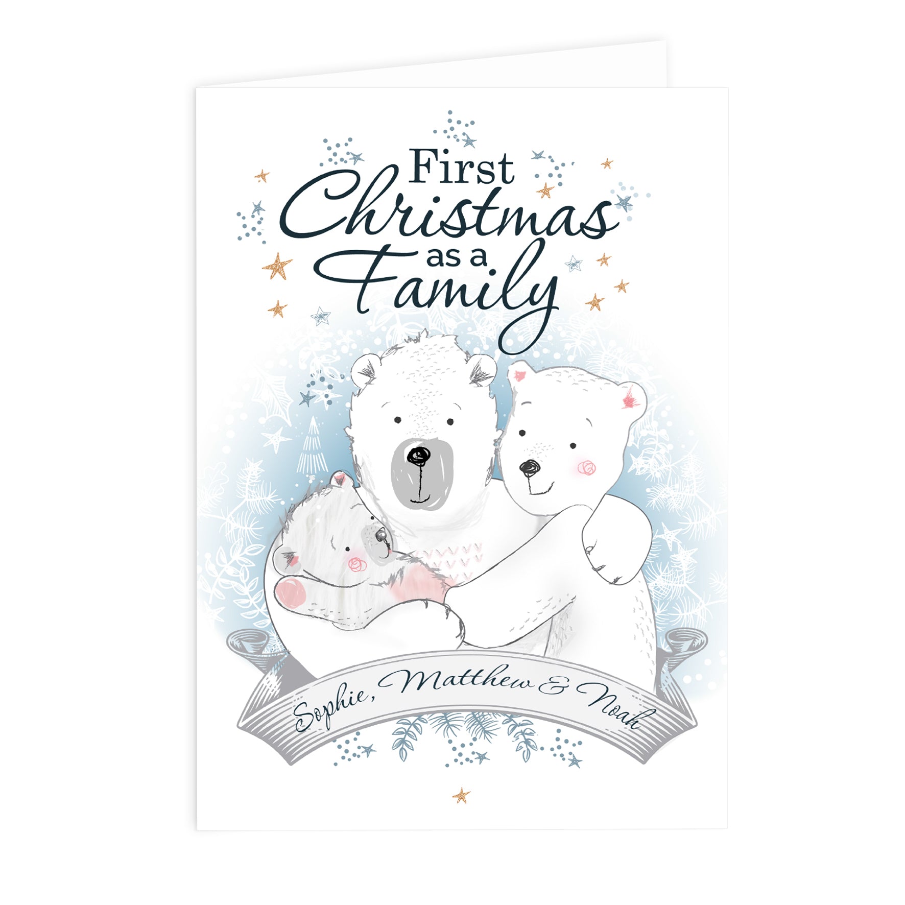 Personalised Polar Bear '1st Christmas As A Family' Card - image 2