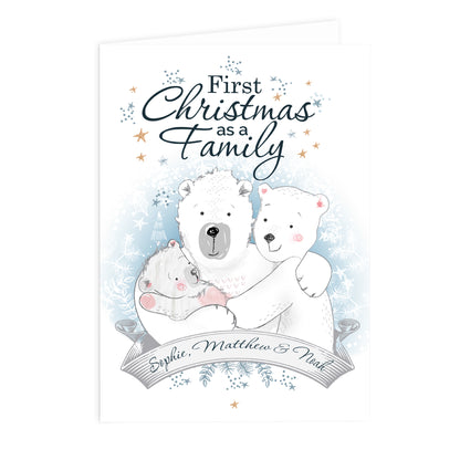 Personalised Polar Bear '1st Christmas As A Family' Card - image 2