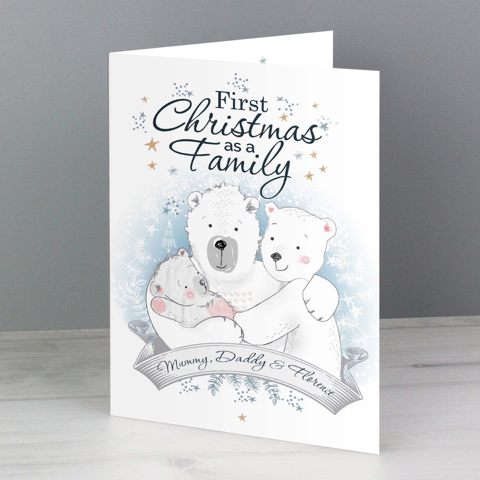 Personalised Polar Bear '1st Christmas As A Family' Card - image 4