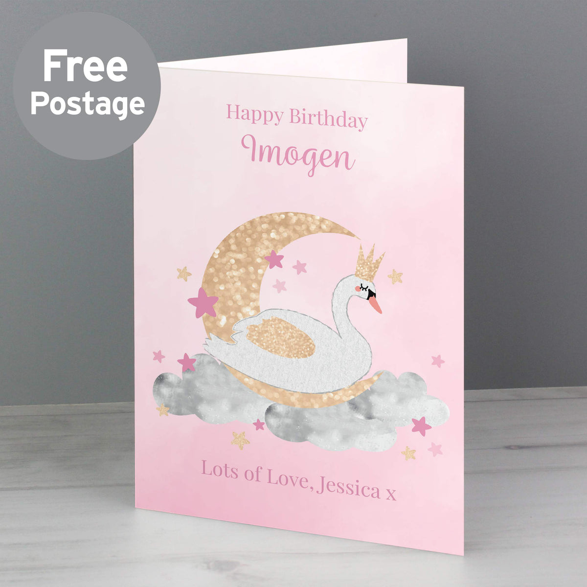 Personalised Swan Lake Card from Heartfelt Gifts