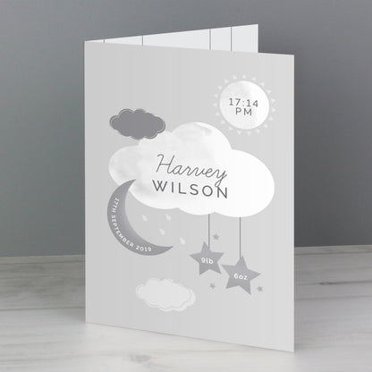 Personalised New Baby Moon & Stars Card - image 5