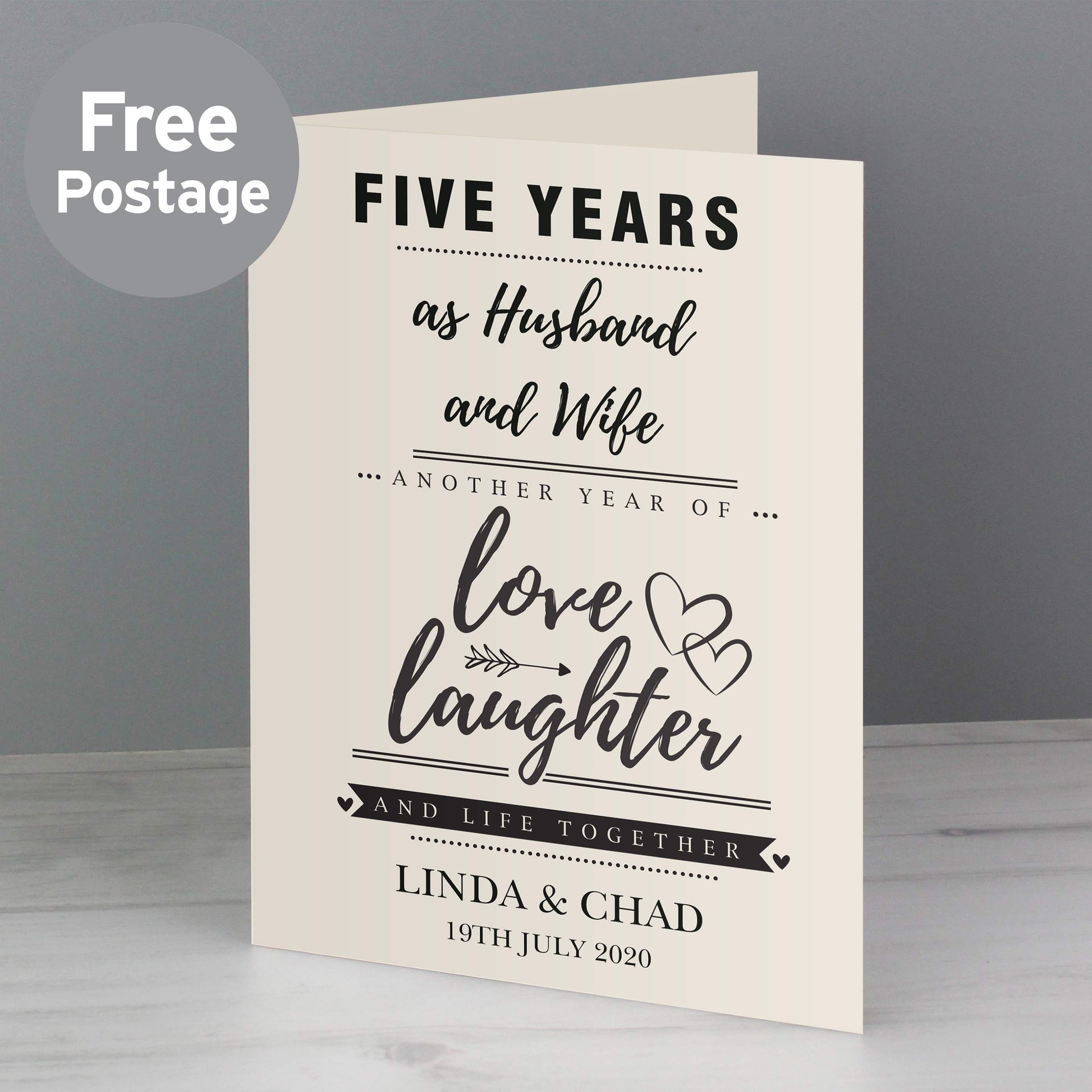 Personalised Anniversary Card from Heartfelt Gifts