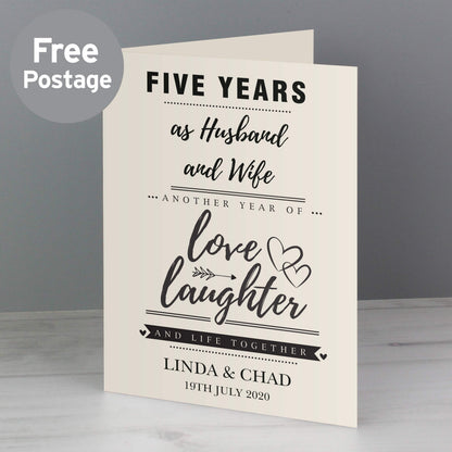 Personalised Anniversary Card from Heartfelt Gifts