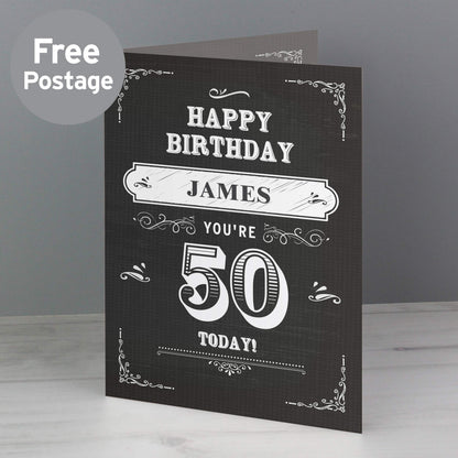 Personalised Vintage Typography Birthday Card from Heartfelt Gifts