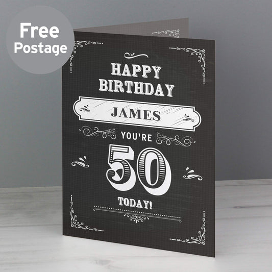 Personalised Vintage Typography Birthday Card from Heartfelt Gifts
