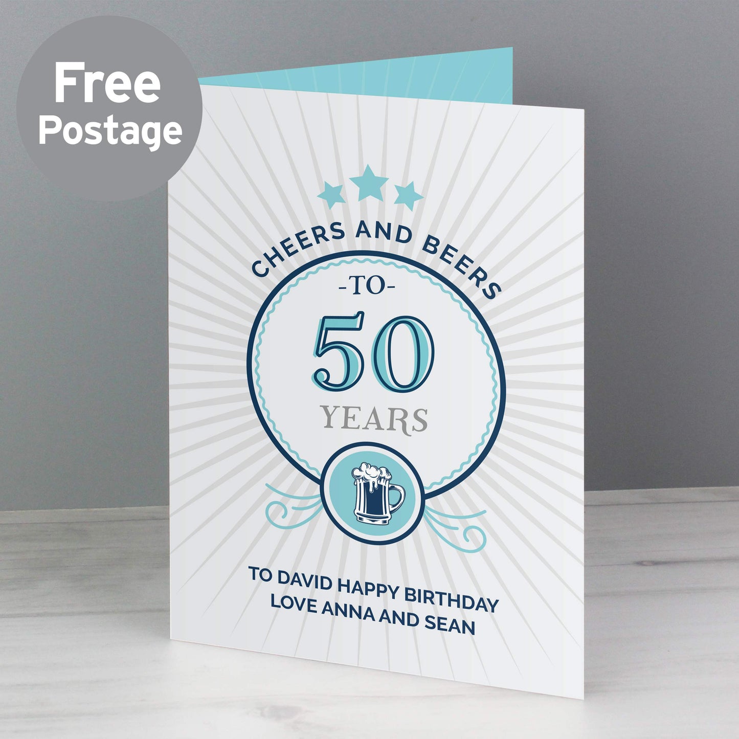 Personalised Cheers and Beers Birthday Card from Heartfelt Gifts