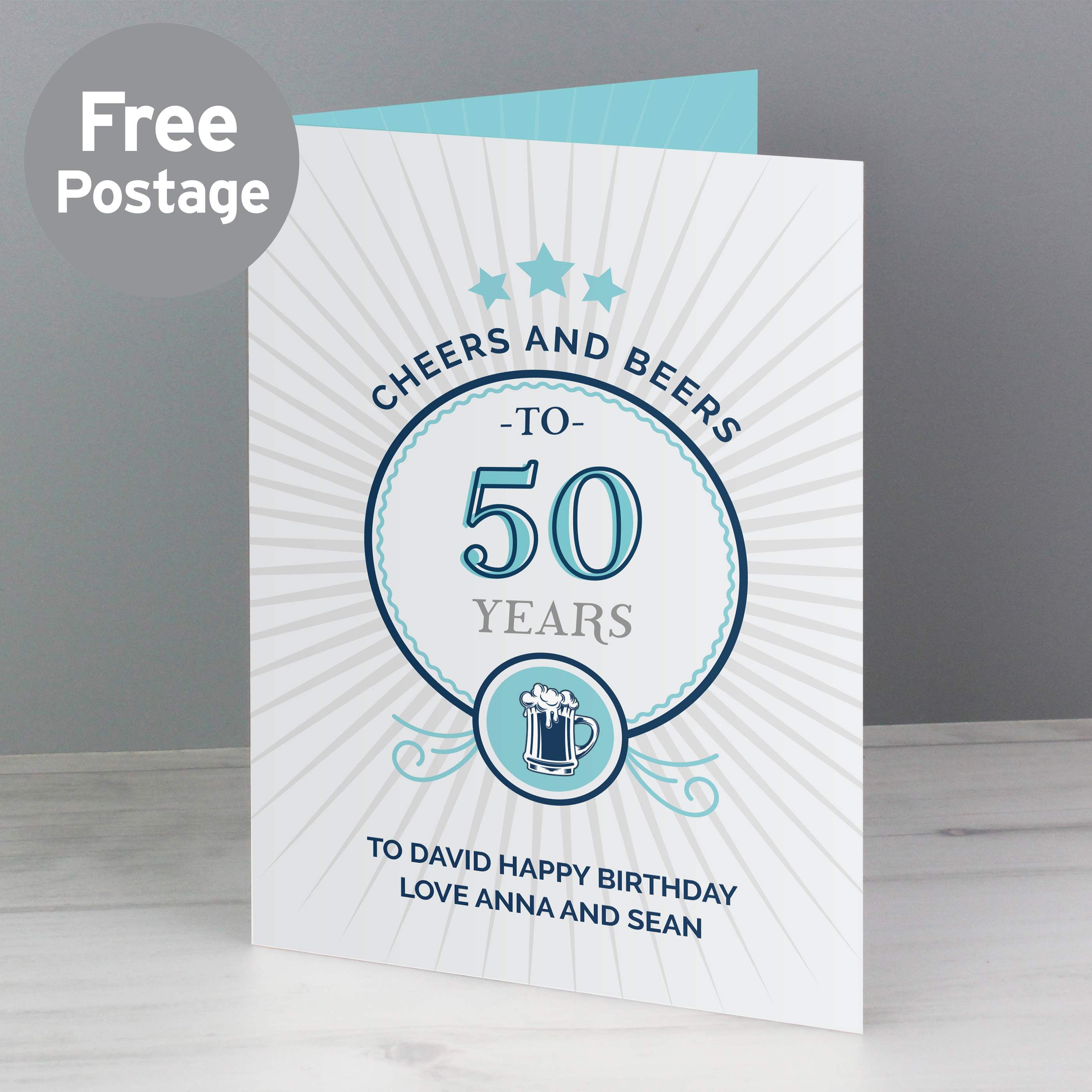 Personalised Cheers and Beers Birthday Card from Heartfelt Gifts