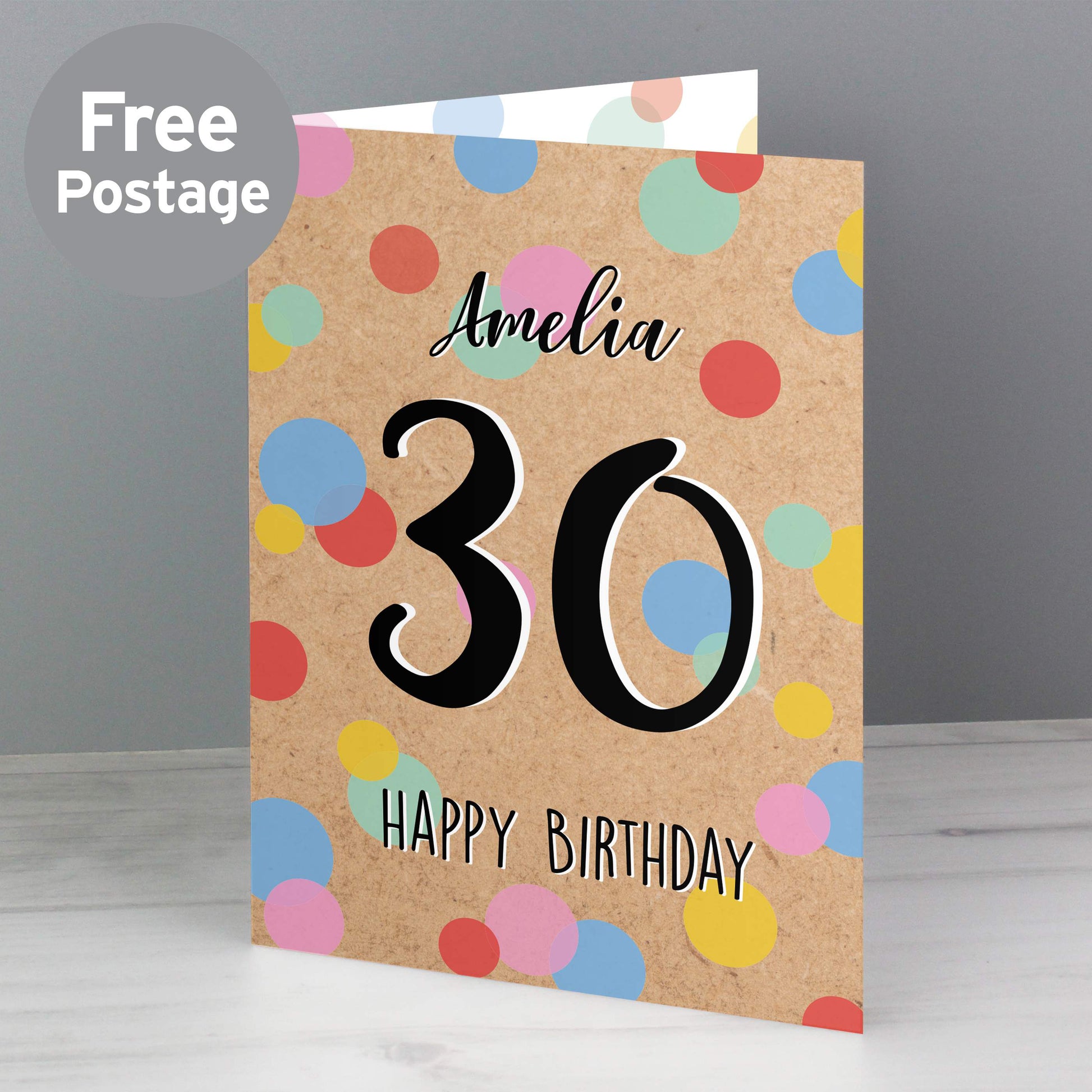 Personalised Colour Confetti Birthday Card from Heartfelt Gifts