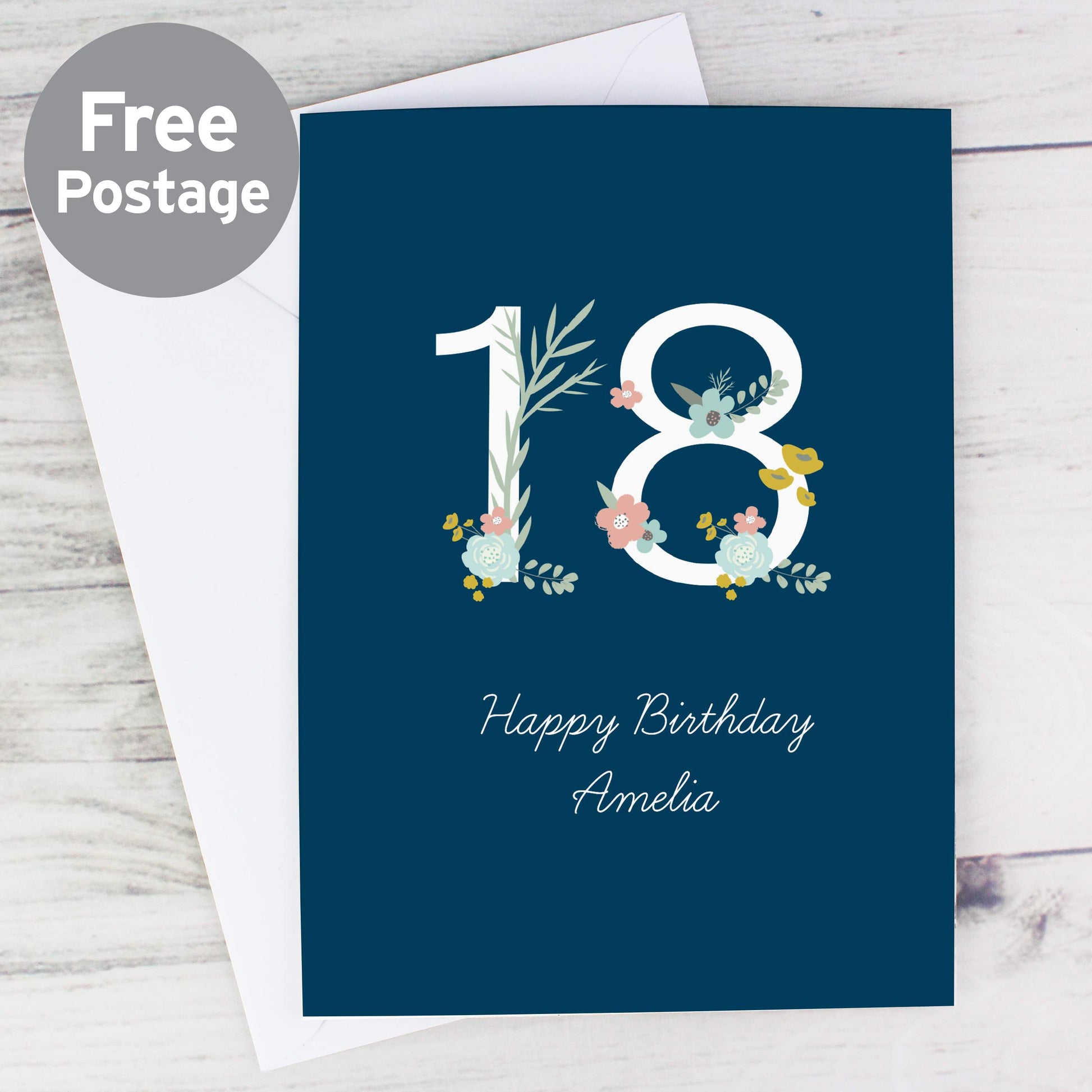 Personalised Floral Age Birthday Card from Heartfelt Gifts