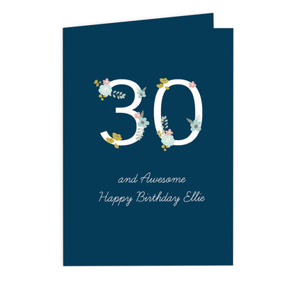 Personalised Floral Age Birthday Card - image 2
