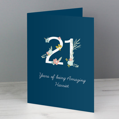 Personalised Floral Age Birthday Card - image 3
