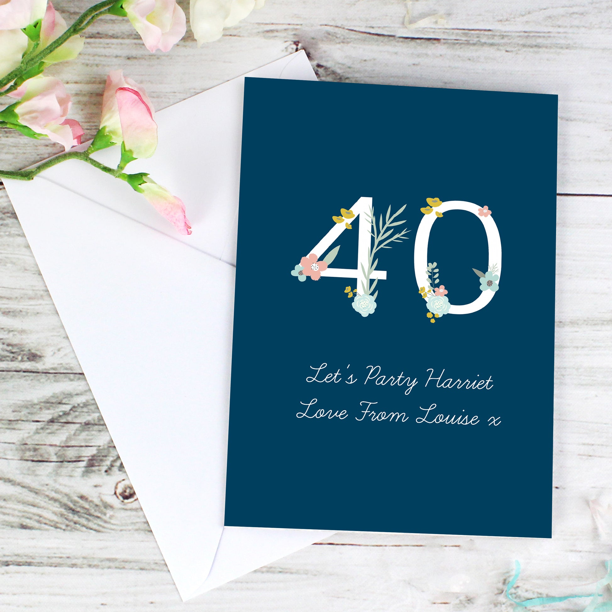 Personalised Floral Age Birthday Card - image 6