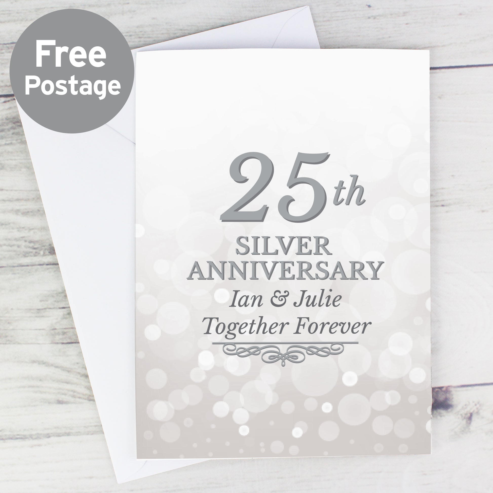 Personalised 25th Silver Anniversary Card from Heartfelt Gifts