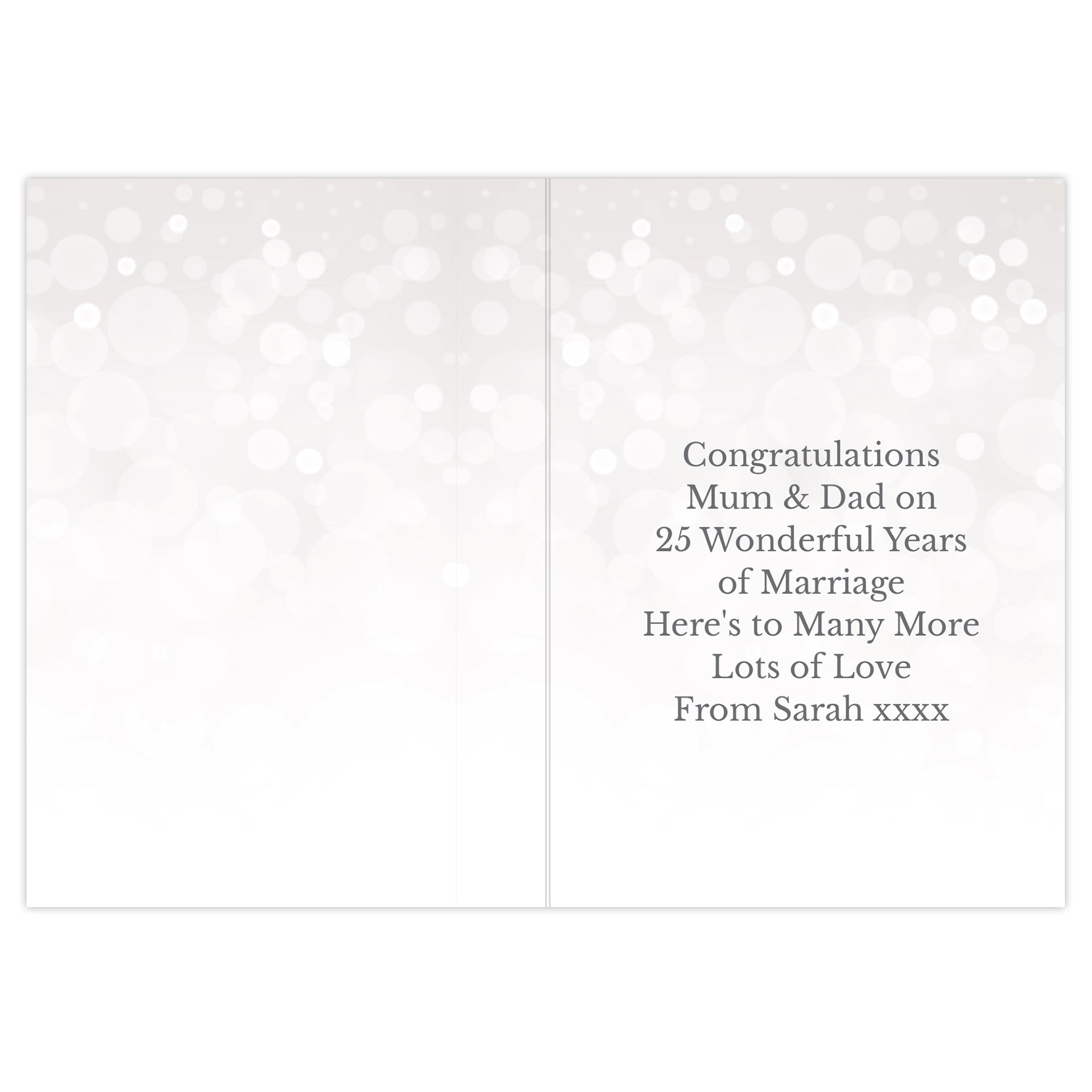 Personalised 25th Silver Anniversary Card - image 3