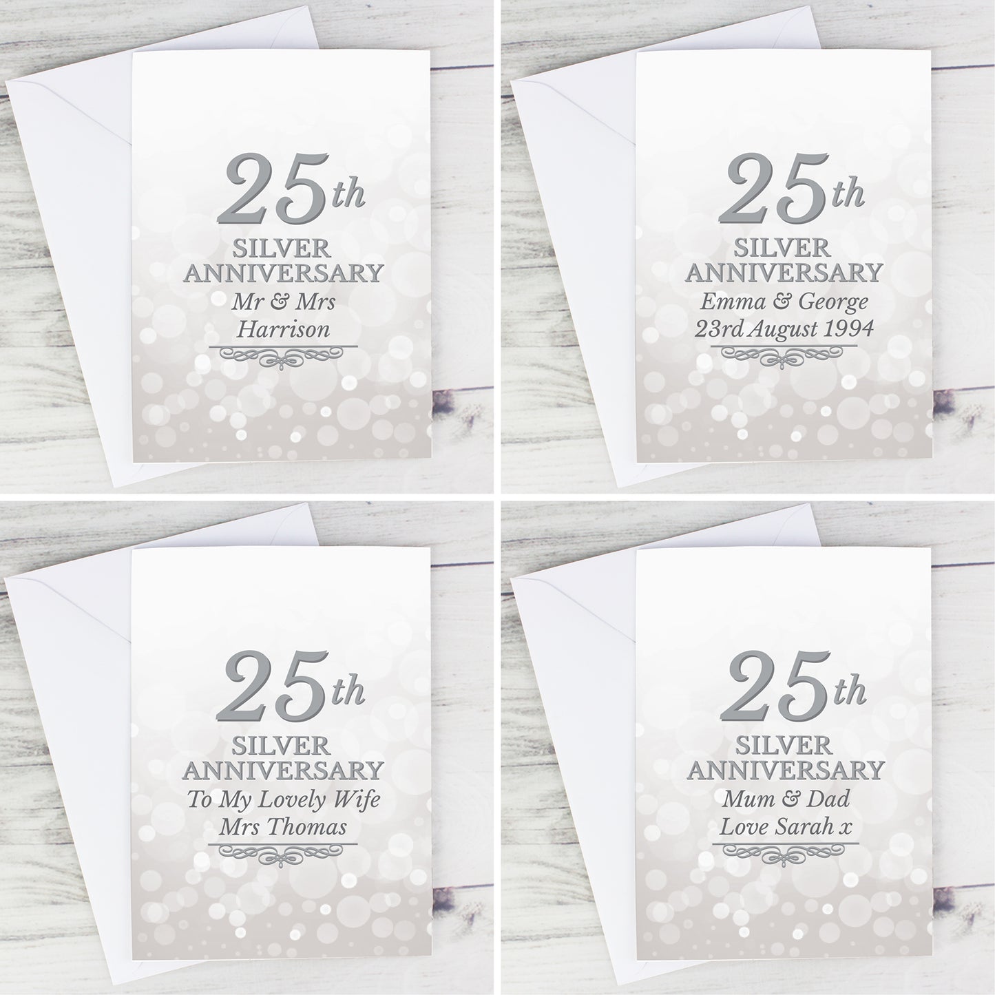 Personalised 25th Silver Anniversary Card - image 4