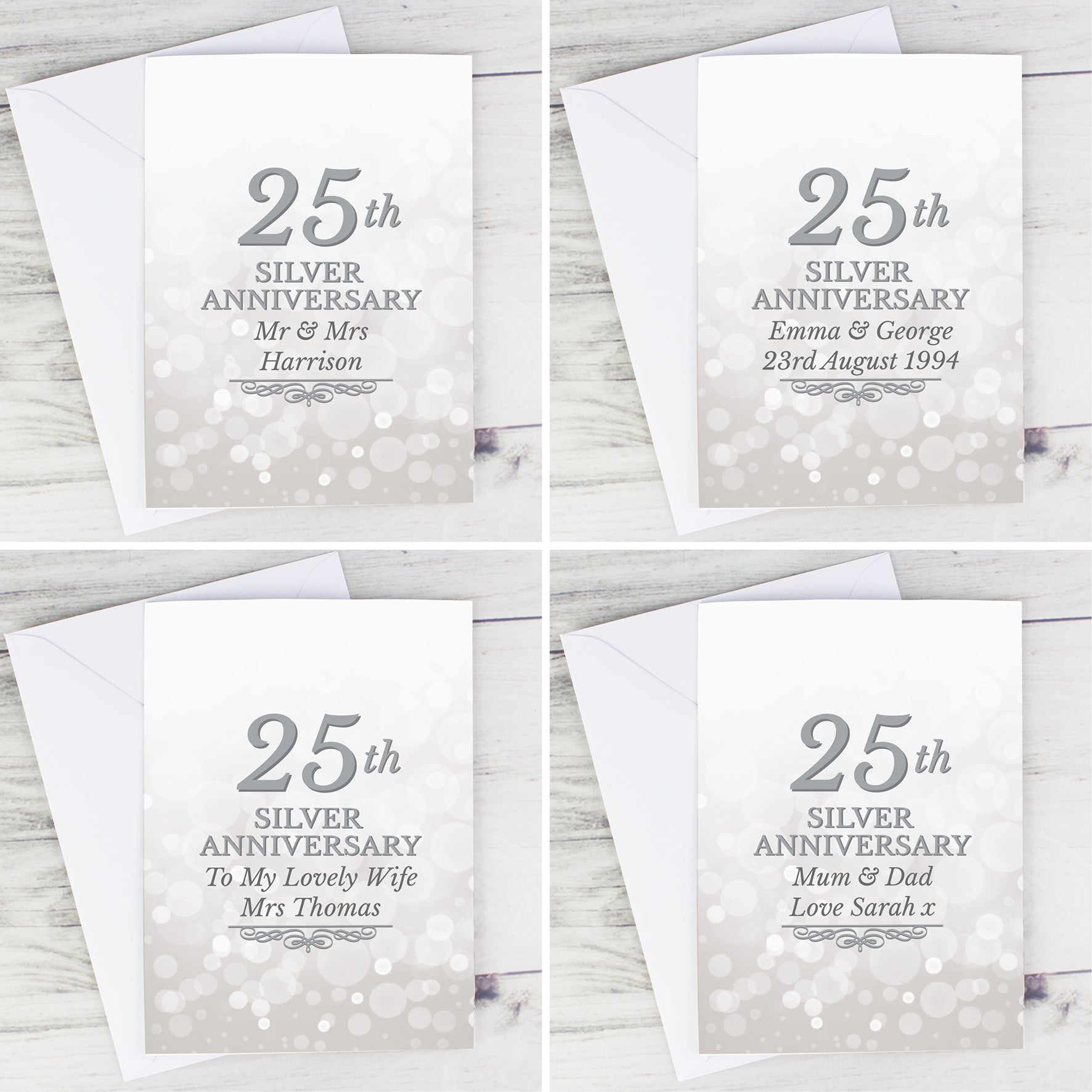 Personalised 25th Silver Anniversary Card - image 4