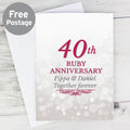 Personalised 40th Ruby Anniversary Card from Heartfelt Gifts