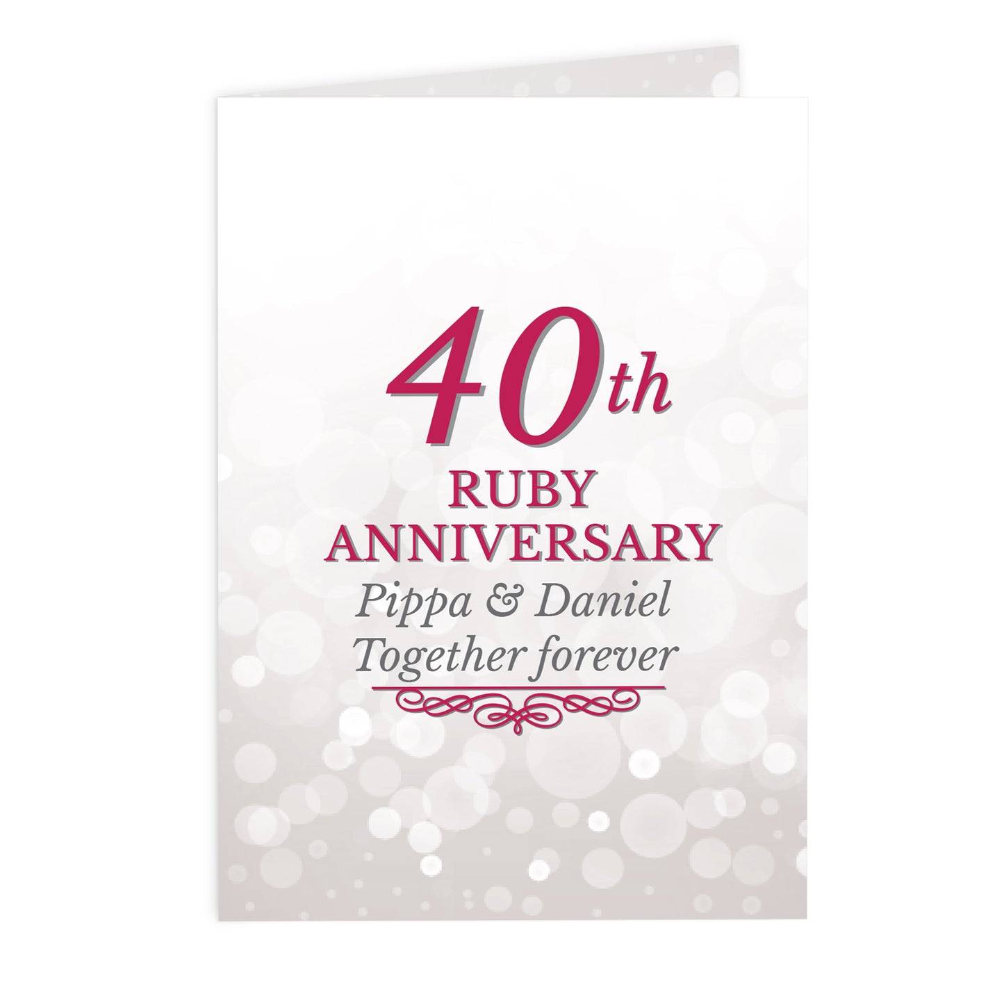 Personalised 40th Ruby Anniversary Card - image 2