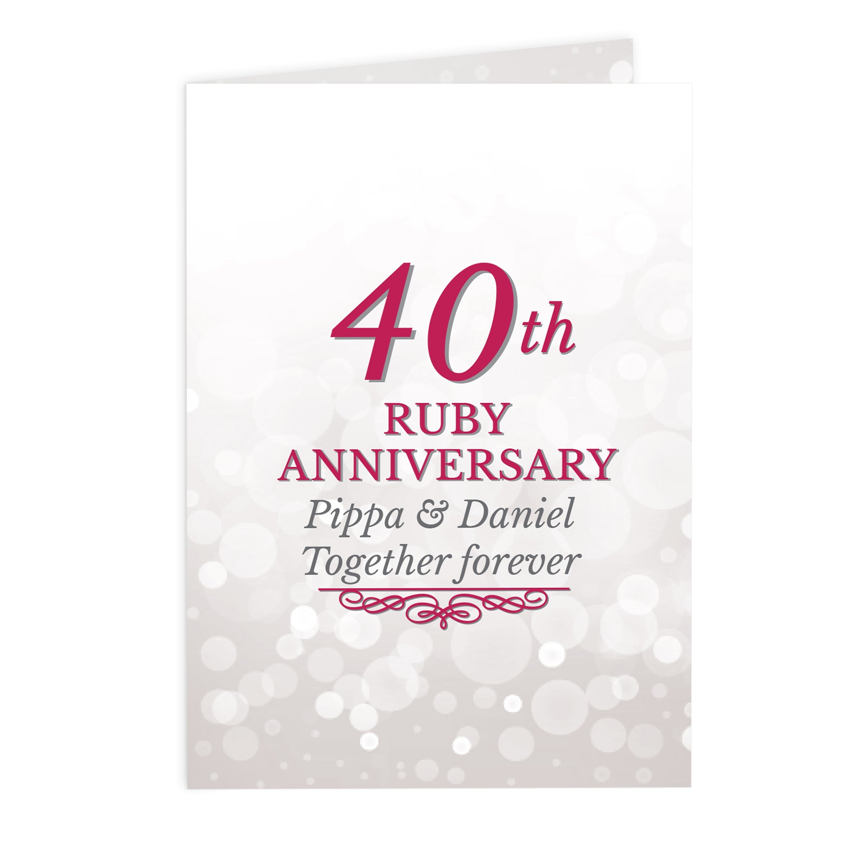 Personalised 40th Ruby Anniversary Card - image 2