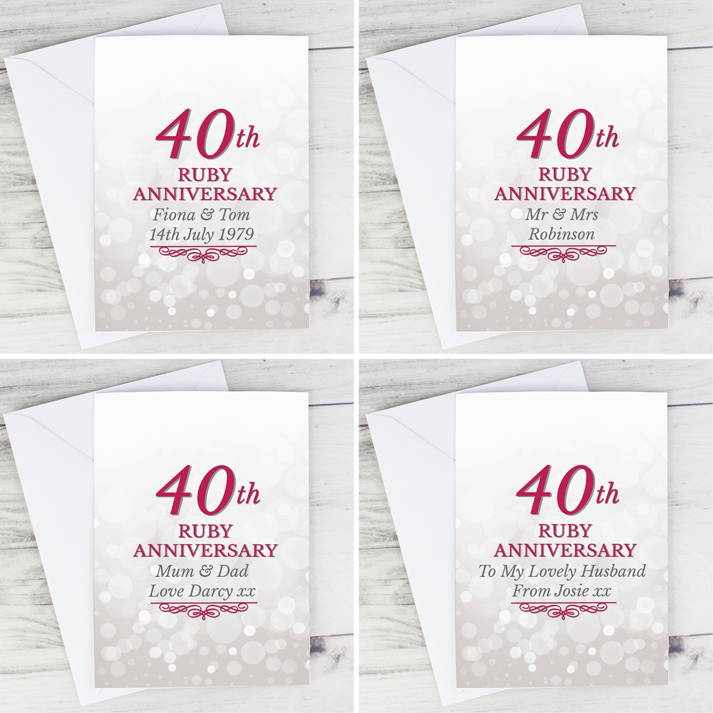 Personalised 40th Ruby Anniversary Card - image 4