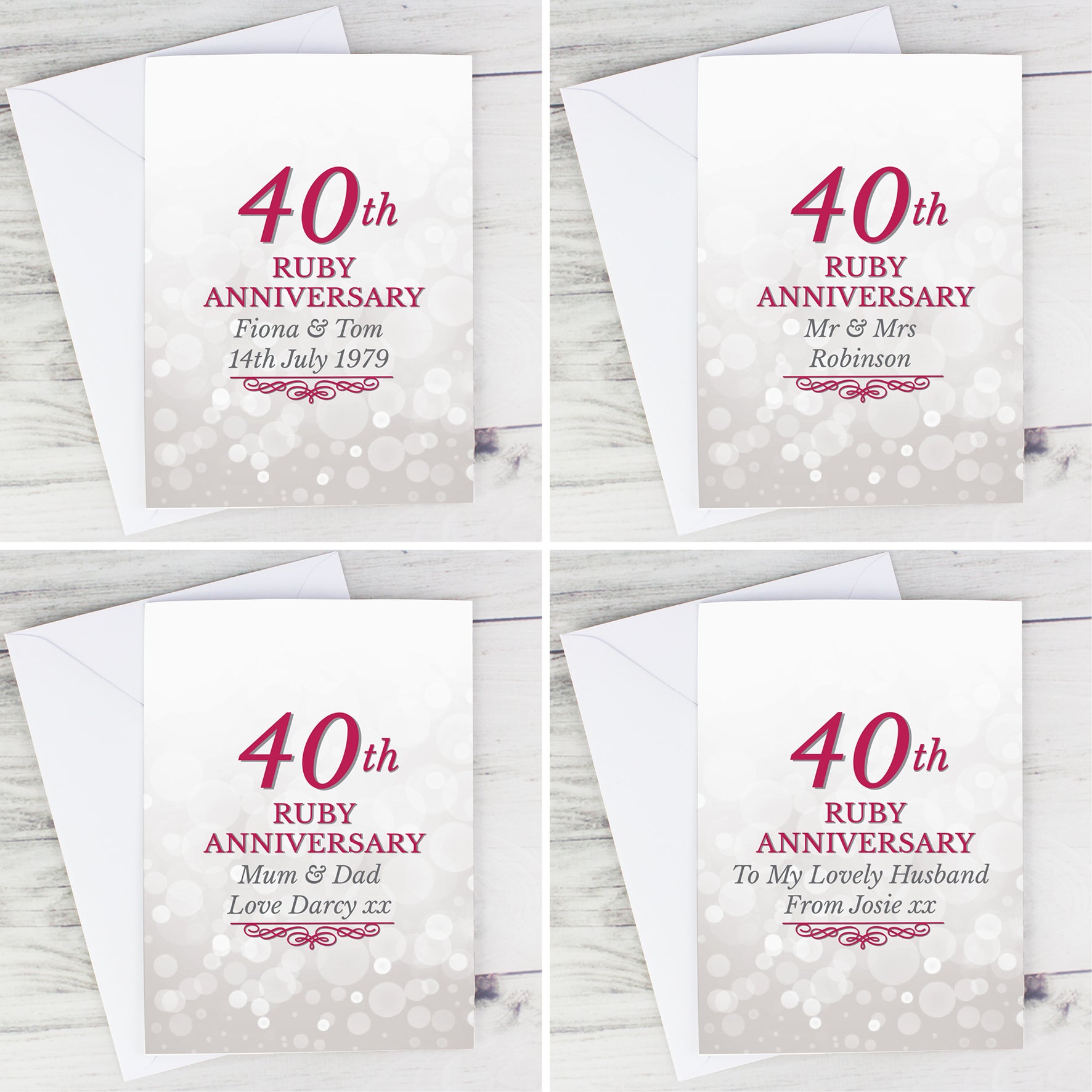 Personalised 40th Ruby Anniversary Card - image 4