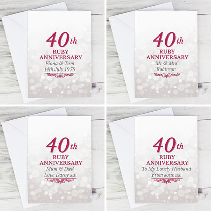 Personalised 40th Ruby Anniversary Card - image 4