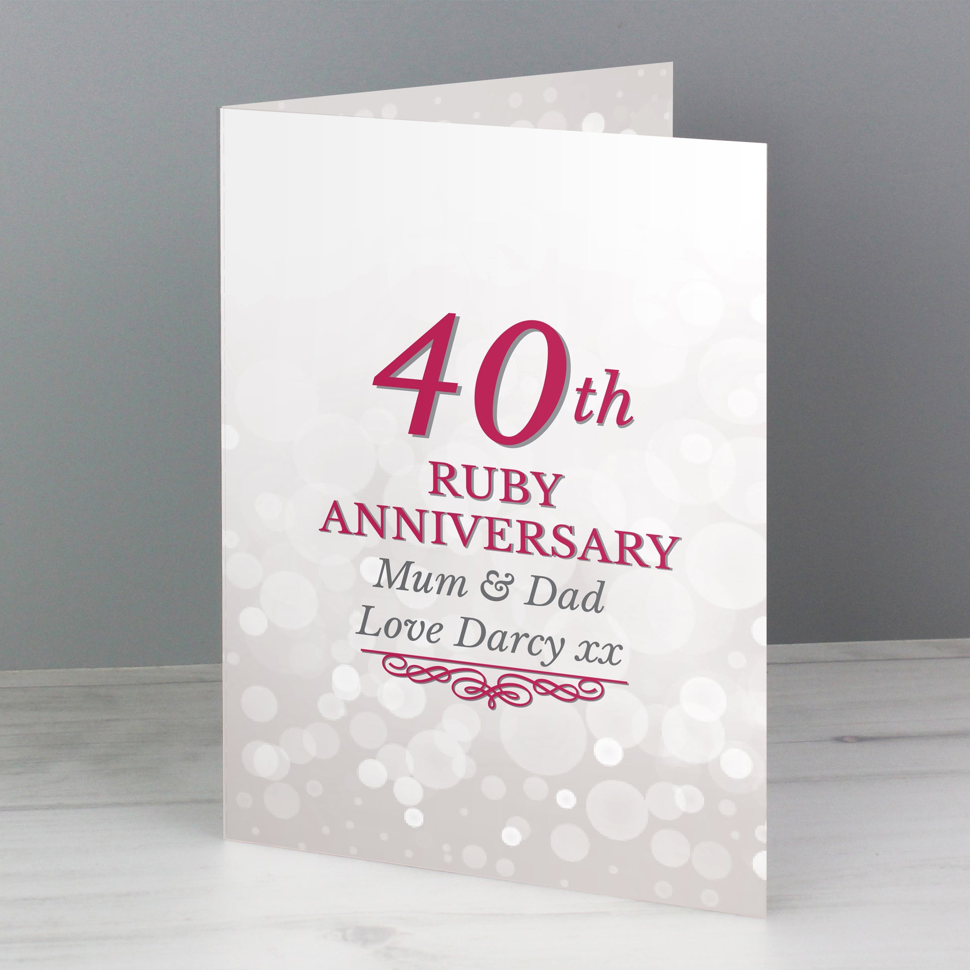 Personalised 40th Ruby Anniversary Card - image 5