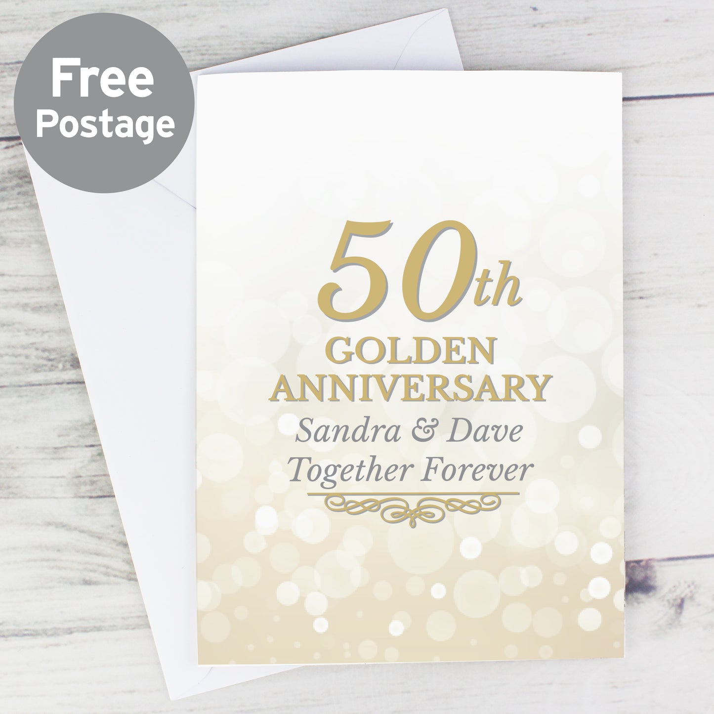 Personalised 50th Golden Anniversary Card from Heartfelt Gifts