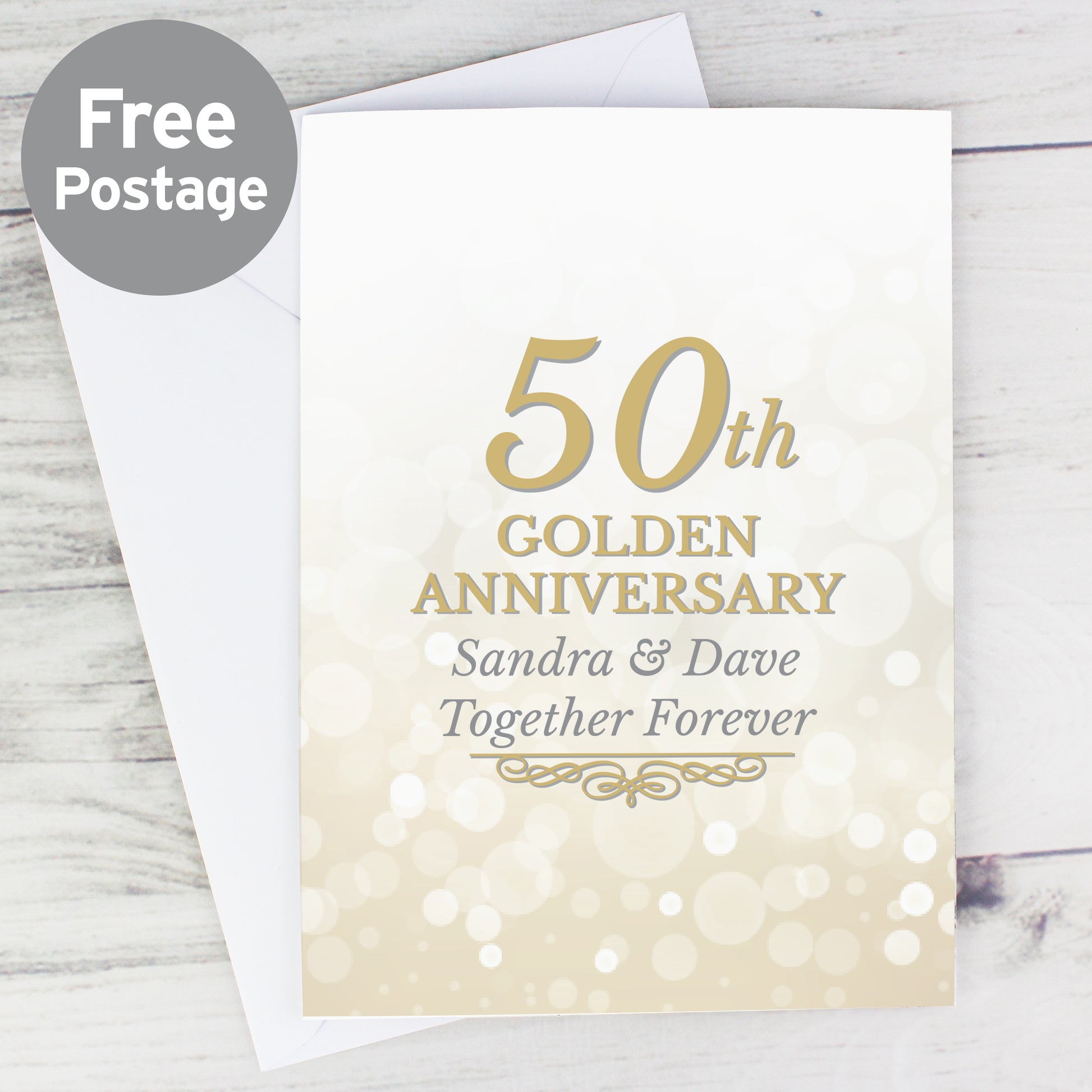 Personalised 50th Golden Anniversary Card from Heartfelt Gifts